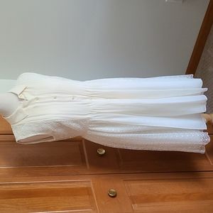 Diane von Furstenberg Ivory Silk Lace Sleeveless Button Dress Lined 10